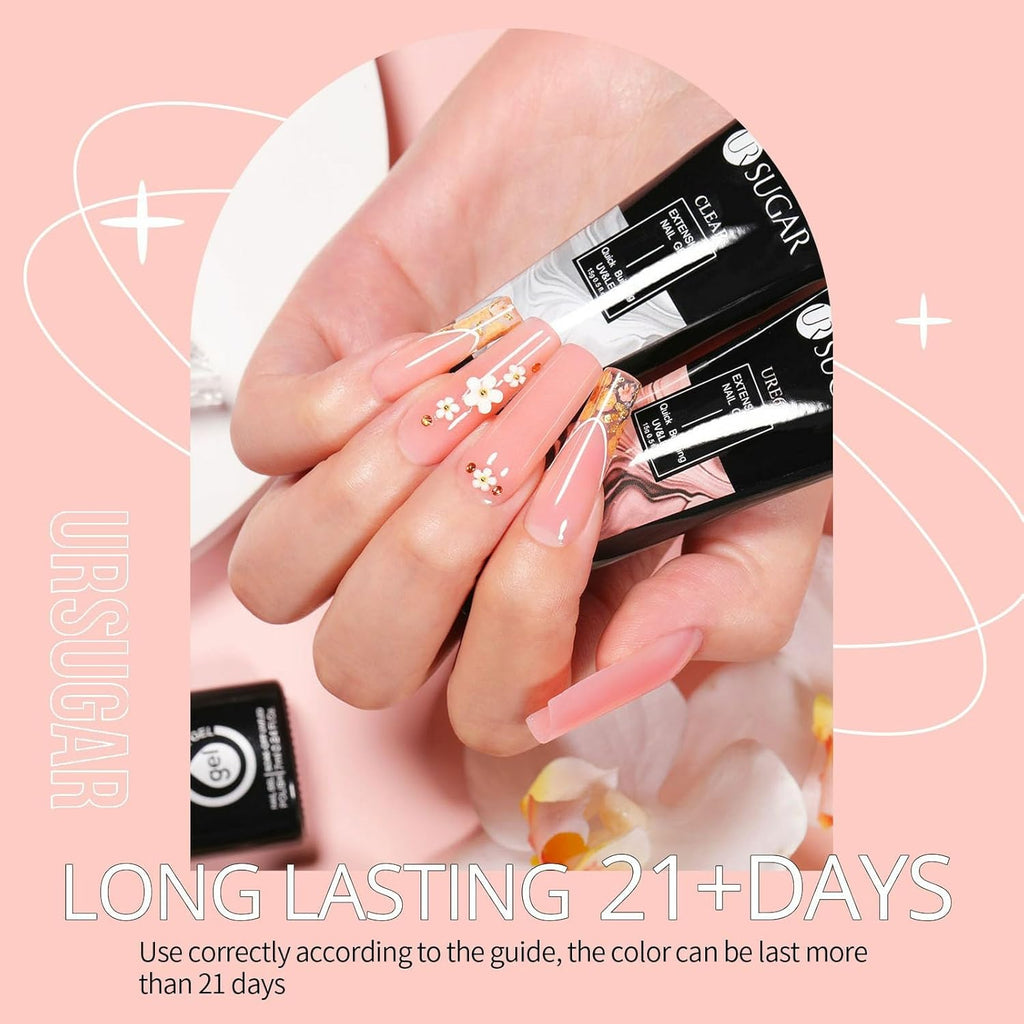 Poly Extension Gel Kit Complet Avec Lampe U V 36W, 6 Couleurs 15Ml Ongle Gel Kit Construction Ongle Tube Lot Ongle Gel Kit Complet Manicure Kit Avec Base Et Top Coat +48 Faux Ongles