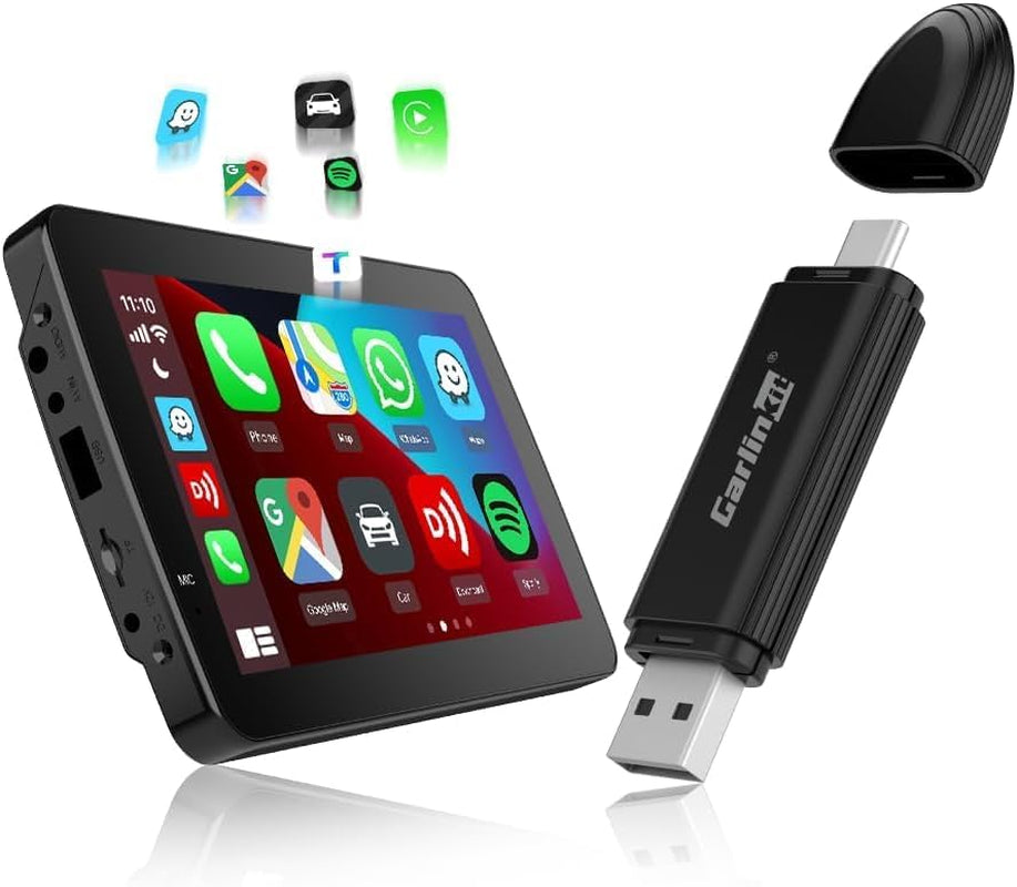 Mini SE Adaptateur Carplay Sans Fil,Convertissez Carplay Filaire En Carplay San Fil,5Ghz Wifi Auto-Connect,Prend En Charge Siri, Musique En Ligne,Navigation,Téléphone