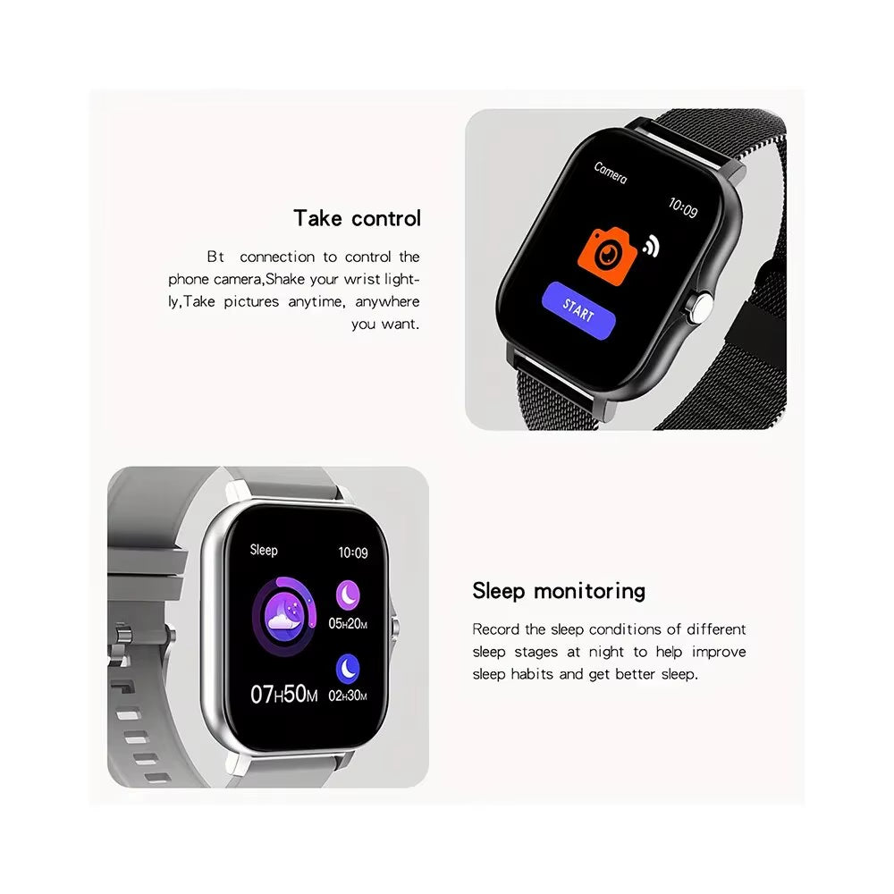 2025 Smartwatch Android Phone 1.44''Inch HD Screen Bluetooth Call Blood Oxygen/Pressure Monitoring Smart Watch Women Men Gift